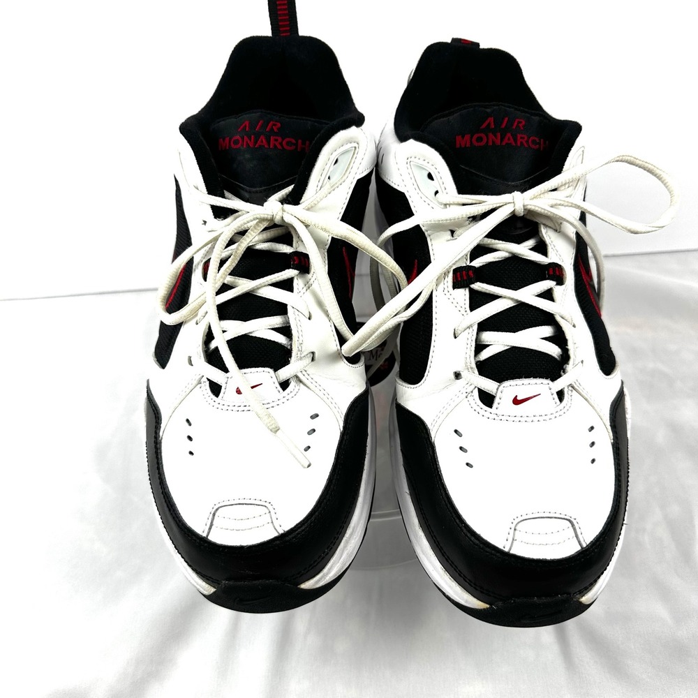 Nike Air Monarch IV Training Shoes Men 12 White Black Red 416355-101